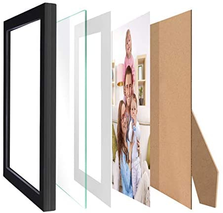Giftgarden 8x10 Picture Frame Black Set of 8, Matted to Display Multi 8 x 10' Photo with Mat for Wall or Tabletop