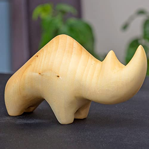 Wood Carving Kit for Beginners - Whittling kit with Rhino - Linden Woodworking Kit for Kids, Adults - Wood Carving Stainless Steel Knife with Wooden Handle-Rhino Shaped Linden Blank
