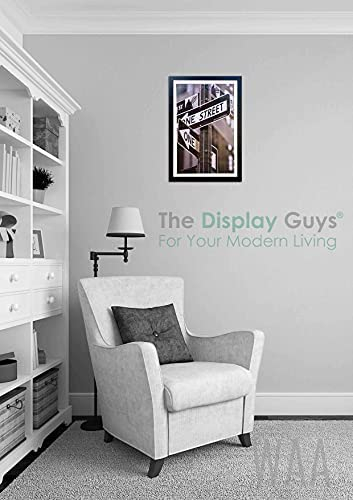 The Display Guys –– Solid Pine Wood Picture Frame with Mat and Tempered Glass – Wall Mounting – 12