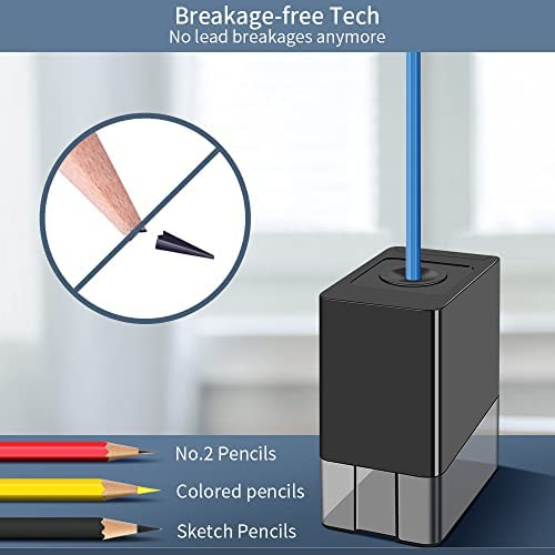 Pencil Sharpeners Battery Operated, Electric Pencil Sharpener for Colored Pencils