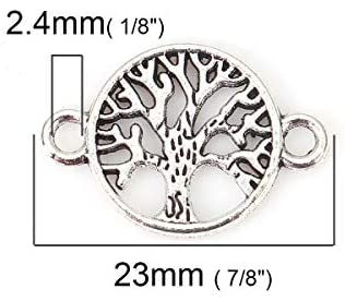 JGFinds Tree of Life Charm Connectors for Jewelry Making, Silver Tone