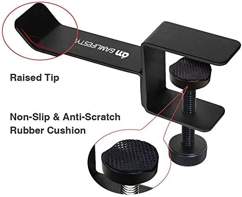 Headphone Headset Holder Hanger, 6amLifestyle Universal Metal Gaming Headphones Stand Mount Under Desk Hook Clip with Adjustable Clamp for All Headsets