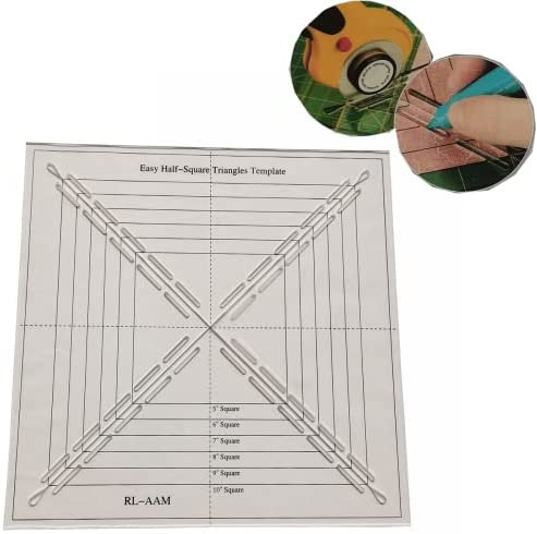 HONEYSEW Easy Half-Square Triangles Template Ruler for Sewing Quilting