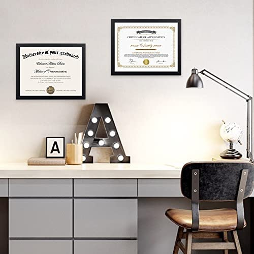 upsimples 8.5x11 Picture Frame Certificate Document Frame with High Definition Glass ,5 Pack Diploma Frames for Wall and Tabletop