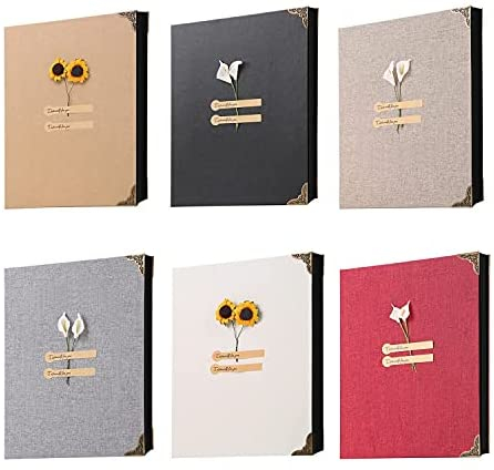DIY Photo Album Scrapbook 8.5x11 Inch Hardcover 3 Ring Black Scrapbook Paper 60 Pages Many Scrapbooking Supplies Scrapbooking Kit forBaby, Family