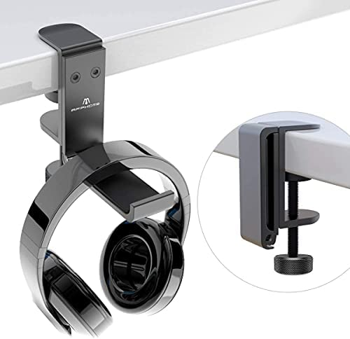 APPHOME 2 Pack Foldable Headphone Stand, Under Desk Headset Hanger Hook Holder