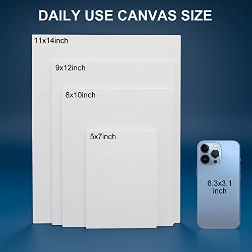Canvas Panels 8x10 Inch 12-Pack, 10 oz Double Primed Acid-Free 100% Cotton Paint Canvases for Painting