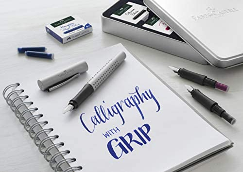 Faber-Castell 201629 Grip 2011 Calligraphy Set, Silver