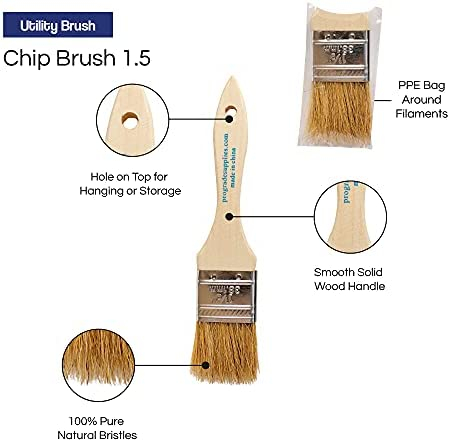 Pro Grade - Chip Paint Brushes - 24 Ea 1.5 Inch Chip Paint Brush
