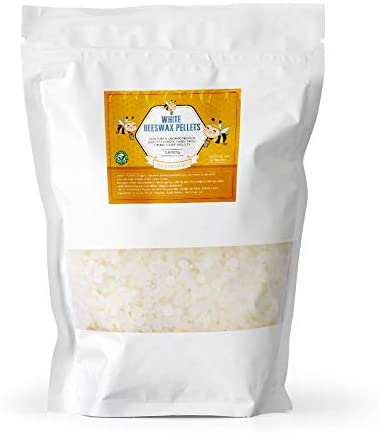 5LB White Beeswax Pellets, Easy Melt Beeswax Pastilles for Candle Making