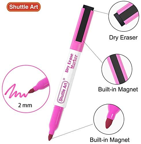 Dry Erase Markers, Shuttle Art 90 Bulk Pack 15 Colors Magnetic Whiteboard Markers with Erase
