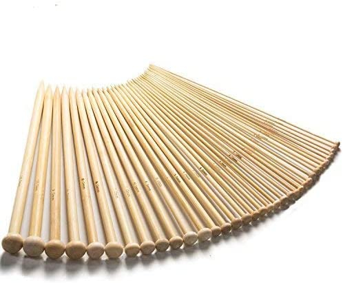 36PCS Bamboo Knitting Needles Set, BetyBedy Single Pointed Knitting Needles
