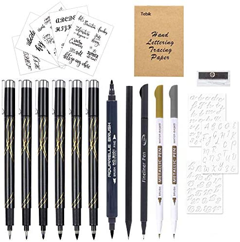 Tebik Calligraphy Pens Set, 22 Pack Hand Lettering Pens Kit