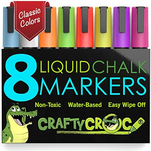 Liquid Chalk Markers for Blackboards - Use as Glass Window Markers, Mirror Pens