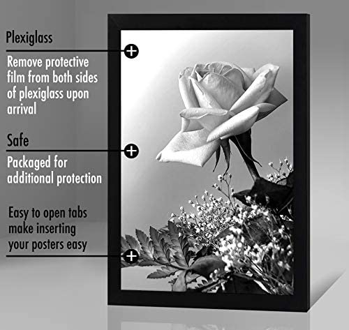 Americanflat 12x18 Poster Frame in Black - Composite Wood with Polished Plexiglass - Horizontal and Vertical Formats for Wall with Included Hanging Hardware