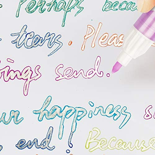 Super Squiggles Self-outline Marker Pens,Outline Metallic Pen Double Line Marker for Journal Pens Colored Permanent Marker Pens for Kids