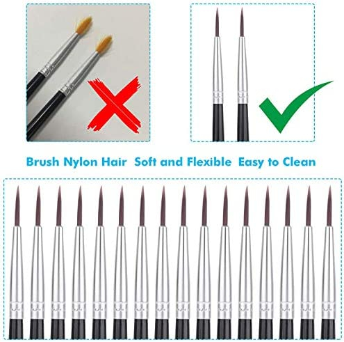 Miniature Detail Paint Brushes, Anezus 30 Pcs Paintbrushes Small Watercolor Artists Paint Brushes for Acrylics Oil Model Craft Nail Detail Painting
