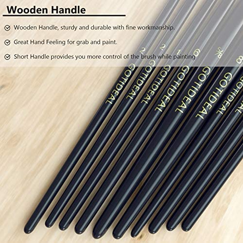 GOTIDEAL Paint Brushes, 20 Pcs Acrylic Painting Brush Set for Watercolor