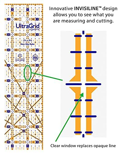 QuiltCut UltraGrid USA Made Non-Slip Quilting Ruler – 7 Piece Starter Set