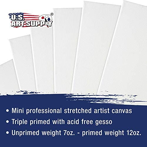 U.S. Art Supply Mini Stretched Canvas 10-Ounce Primed Variety Rectangular Assortment (8-Mini Canvases -1