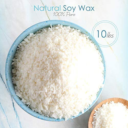 CraftBud Candle Wax - DIY Candle Making Supplies with 10 LB Soy Wax for Candle Making - Full Candle Making Kit for Adults and Kids with 10lb Soy Candle Wax Flakes, 100 Pre-Waxed Candle Wicks and More