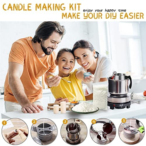 Soy Candle Making Kit Supplies - DIY Candle Making Kit 32oz Wax Melting Pot and More Necessary Tool