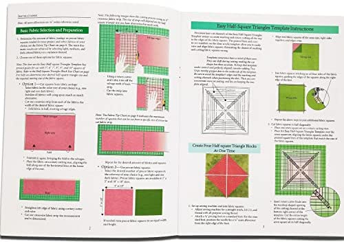 YICBOR Easy Half-Square Triangles Quilting Rulers and Template
