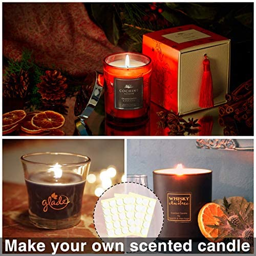 240PCS Candle Wick Stickers, Heat Resistance Double-Sided Stickers with The Little ‘‘Tail’’