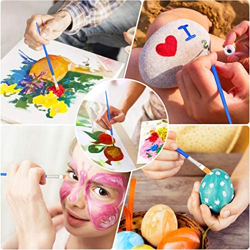 100Pcs Small Paint Brushes Bulk, Anezus Flat Top Acrylic Paint Brushes Classroom Brush for Kids Mini Paint Brushes for Touch Up Crafts Detail Painting