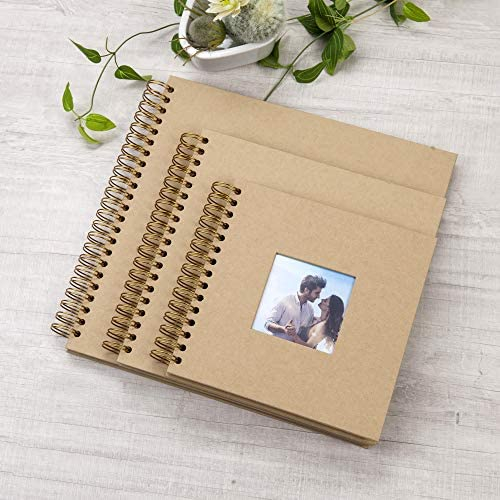12 x 12 Inch Large DIY Scrapbook Photo Album with Cover Photo 80 Pages Hardcover Craft Paper Photo Album for Guest Book, Anniversary