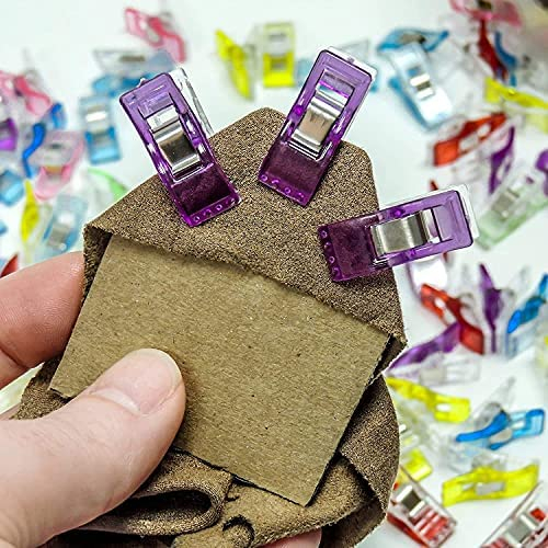 PERFORMORE 100 Pack of Multipurpose Sewing Clips and Quilting Clips, Multicolored Magic Clips and Fabric Clips for Sewing Quilting Crafting Hanging