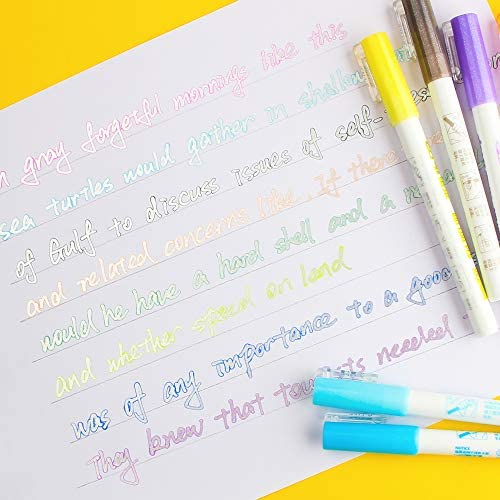 Super Squiggles Self-outline Metallic Markers, SuperSquiggles Double Line Pen Gift Card Writing Drawing Journal Pens Colored Permanent Marker Pens for Kids