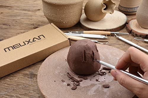 Meuxan Ceramic Pottery & Clay Ribbon Sculpting Tool Kit (Set of 12)
