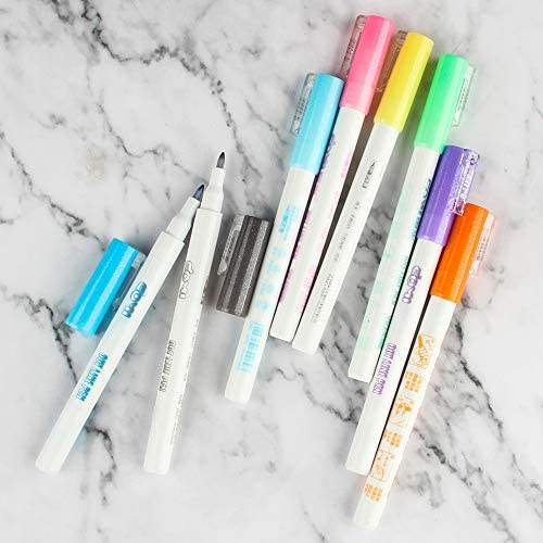 Super Squiggles Self-outline Metallic Markers, SuperSquiggles Double Line Pen Gift Card Writing Drawing Journal Pens Colored Permanent Marker Pens for Kids