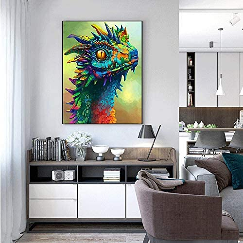 Kimily DIY Paint by Numbers for Adults Kids Dragon Paint by Numbers DIY Painting Acrylic Paint by Numbers Painting Kit Home Wall Living Room Bedroom Decoration Dragon