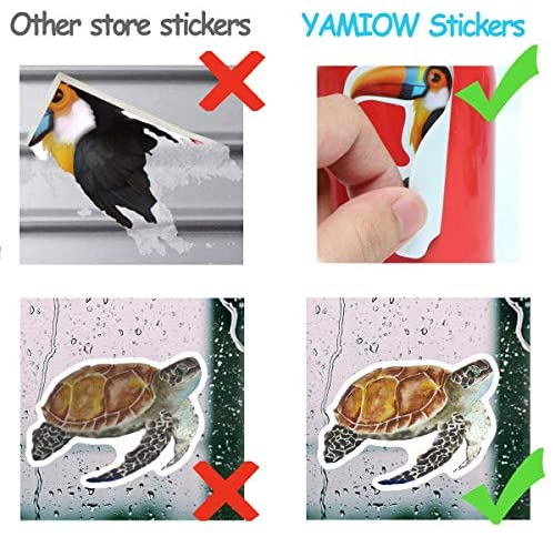 300+ Waterproof Animal Stickers for Water Bottle Laptop, Cat Dog Tropical Rainforest Animals Vinyl Sticker for Kids Teens Adults