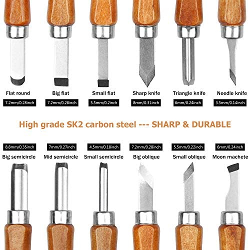 Wood Carving Tools Kit for Beginners 23pcs Hand Carving Knife Set Craft Engraving Supplies Include All-Purpose Cutting Knife and Detail Knife with Cut Resistant Gloves for Kids Adults Woodcrafts DIY…
