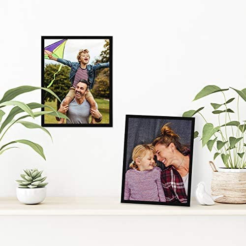 Americanflat 8.5x11 Thin Picture Frame in Black with Shatter Resistant Glass - Horizontal and Vertical Formats for Wall and Tabletop