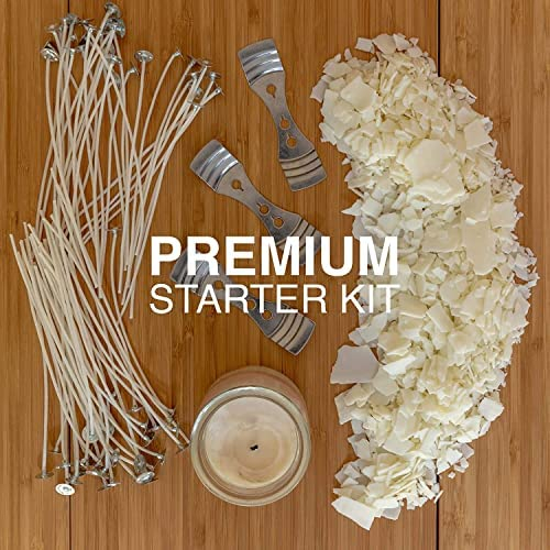 Oraganix DIY Candle Making Kit and Candle Making Supplies - 10 lbs Soy Candle Wax - 150 6-Inch Pre-Waxed Candle Wicks - 3 Metal Centering Devices