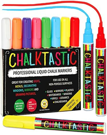 Chalktastic Chalk Markers, Chalkboard Markers with Reversible 7mm Fine or Chisel Tip