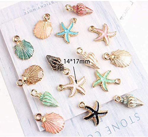 20pcs Mixed Alloy Metal Shell Pendant Conch starfish Charms for Jewelry Making Fit DIY Handmade Earring Necklace