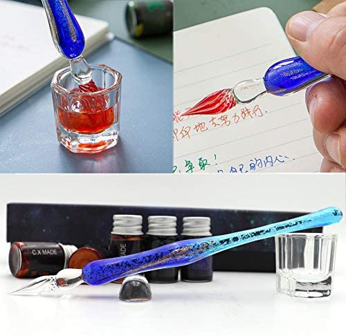 ZZKOKO Glass Pen Set, Calligraphy Set - 12 Colors Ink