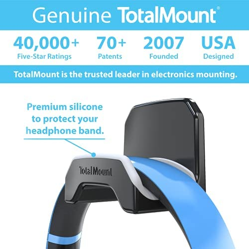 TotalMount Gaming Headset Hanger – Includes Removable Adhesive Strips for Easy, Damage-Free Wall
