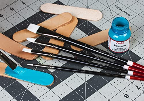 Angelus Paint Brush Set Round Flat Angular Artist Acrylic Paint Brush Set Shoe paint Brush set (5 pcs)