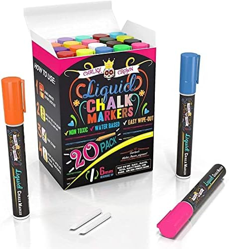 Bold Chalk Markers - Dry Erase Marker Pens - Liquid Chalk Markers for Chalkboards, Signs