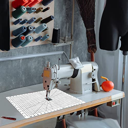 Jonnick Quilting Slider Mat with Tacky Back - Sew Slip Mat for Quilting - Free Motion Quilting Accessories-Grid Marked Make Sewing Easier (White, 12 x 20)