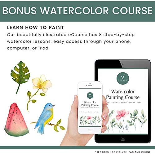 Watercolor Paint Set with 48 Premium Paints, Water Color Paint Set Includes 2 Artist Brushes