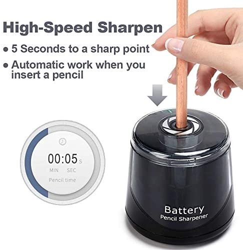 Pencil Sharpeners Electric Pencil Sharpener, Battery Operated Pencil Sharpener for Kids Artists Adults