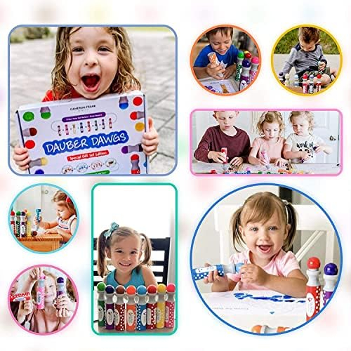 Washable Dot Markers 36 Pack With 118 Activity Sheets For Kids, Gift Set With Toddler Art Activities
