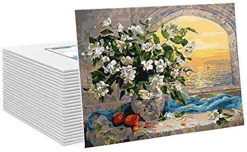 FIXSMITH Painting Canvas Panel Boards - 5x7 Inch Art Canvas,24 Pack Mini Canvases